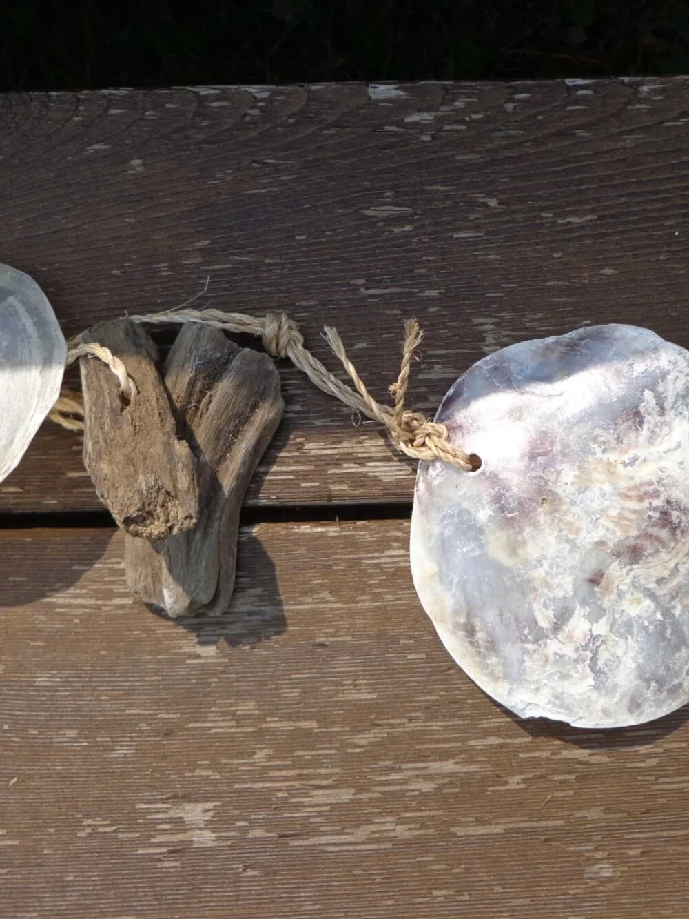 NEW! Shell Wind Chime Driftwood/Capiz Sea Shells 51